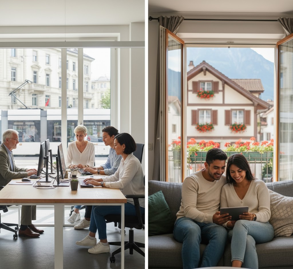 Jobs und Wohnungen erfolgreich finden Arbeitsleben und Karriere-Tipps Wohnmöglichkeiten leicht entdecken Beruf und Zuhause optimal verbinden Schweizer Arbeitsmarkt verstehen
