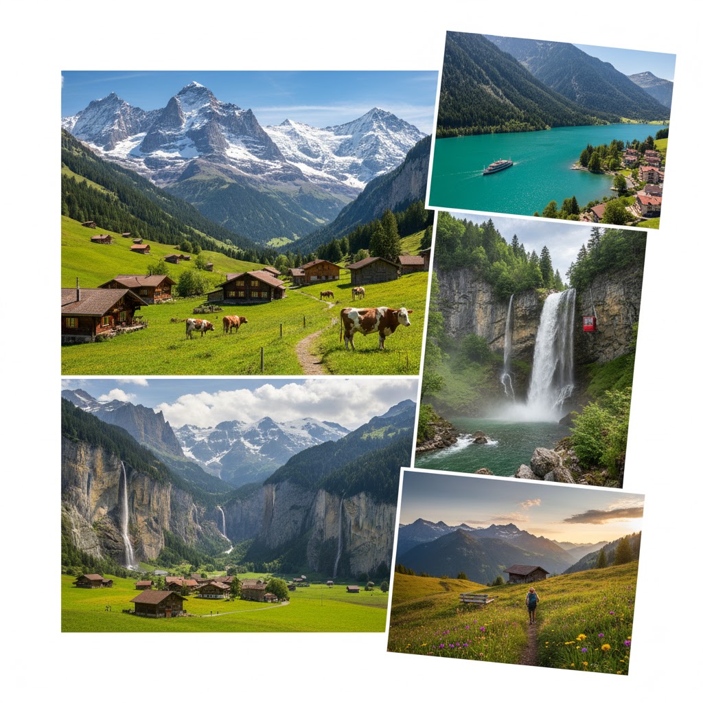 Bernese Oberland (Jungfrau Bölgesi) rehberi: Eiger, Mönch, Jungfrau zirvelerini, Avrupa'nın en yüksek tren istasyonu Jungfraujoch'u ve maceranın kalbi Interlaken'ı keşfedin.
