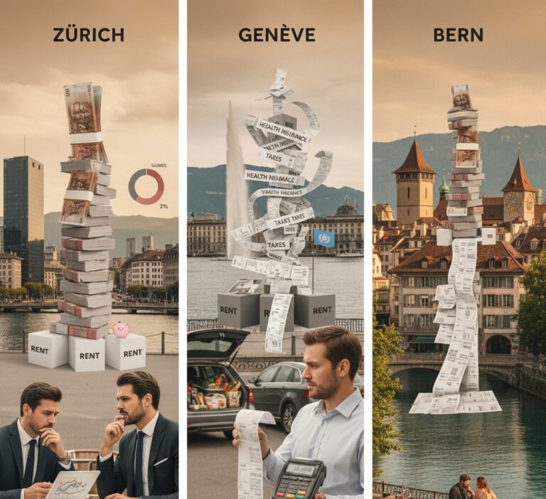 Zürih, Cenevre, Bern Yaşam Maliyeti Karşılaştırması (2025 Kira ve Vergi)