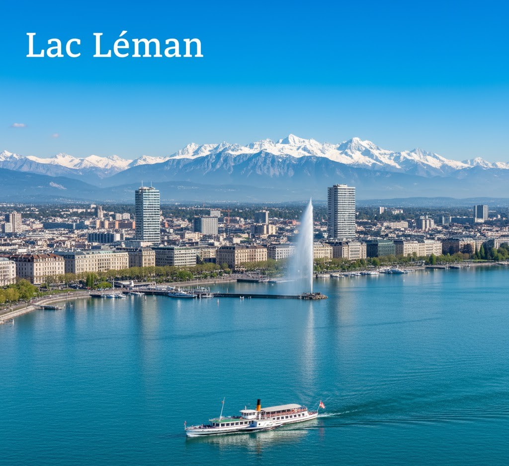 Cenevre Gölü (Lac Léman) Jet d'Eau, Luzern Gölü Şapel Köprüsü, Zürih, Konstanz, Lugano, Maggiore, Thun ve Brienz Gölleri manzaraları.