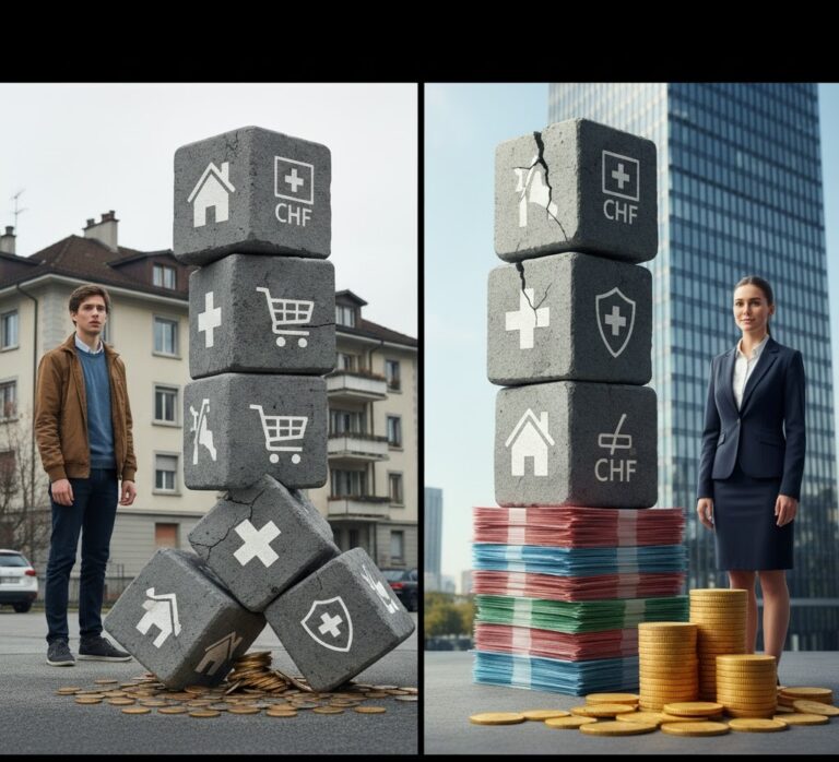 Markt, Verkehr, Steuern und Krankenkasse: Ein Beispiel für die monatliche Ausgabentabelle