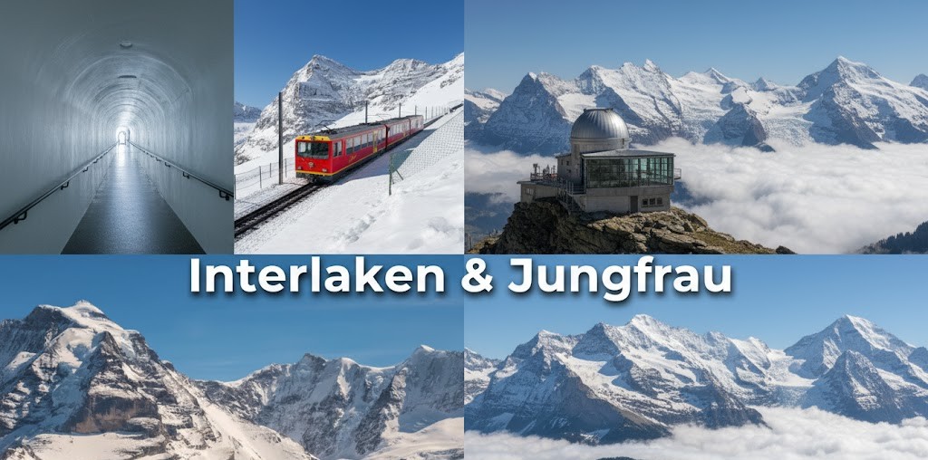 Jungfraujoch Zirvesi ve Sphinx Terası: Avrupa'nın zirvesine tren yolculuğu, Bernese Oberland manzaraları.